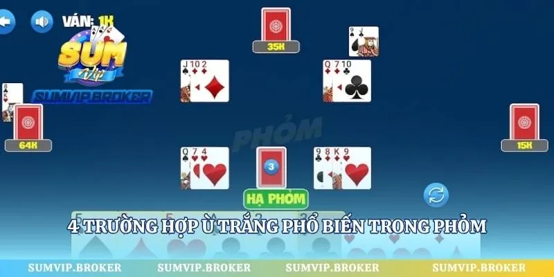 4 trường hợp Ù trắng phổ biến trong Phỏm
