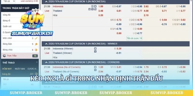 Kèo 1x2 là gì trong nhận định trận đấu